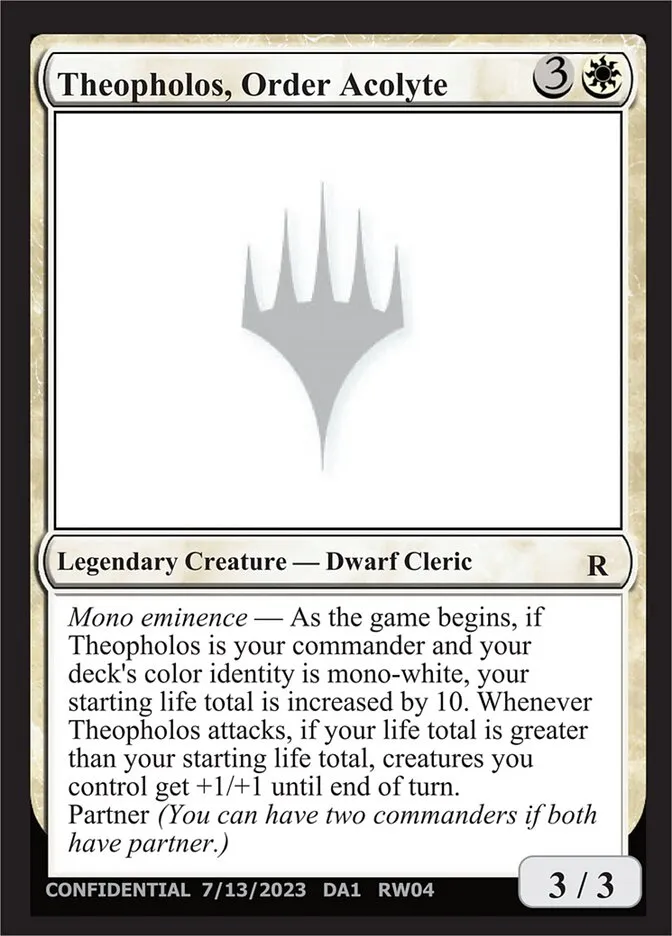 2023 Unknown Event Theopholos, Order Acolyte #RW04e rare card image