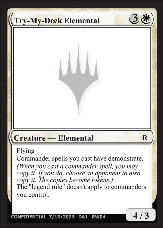2023 Unknown Event Try-My-Deck Elemental rare #RW04f rare card image
