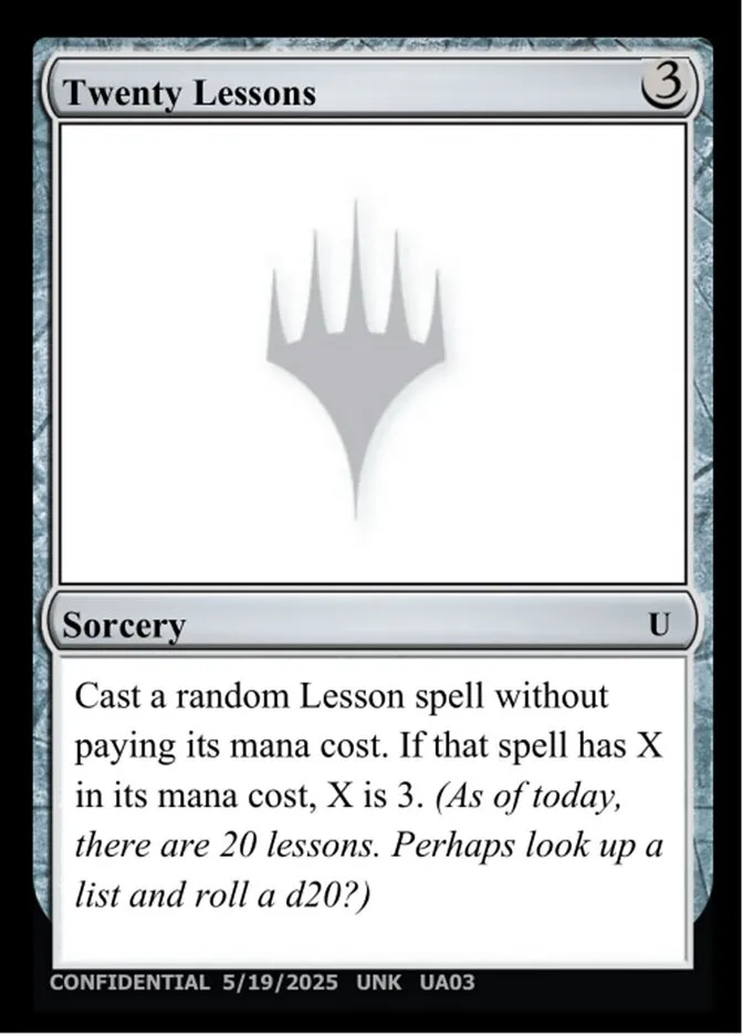 2023 Unknown Event Twenty Lessons uncommon #UA03 uncommon card image