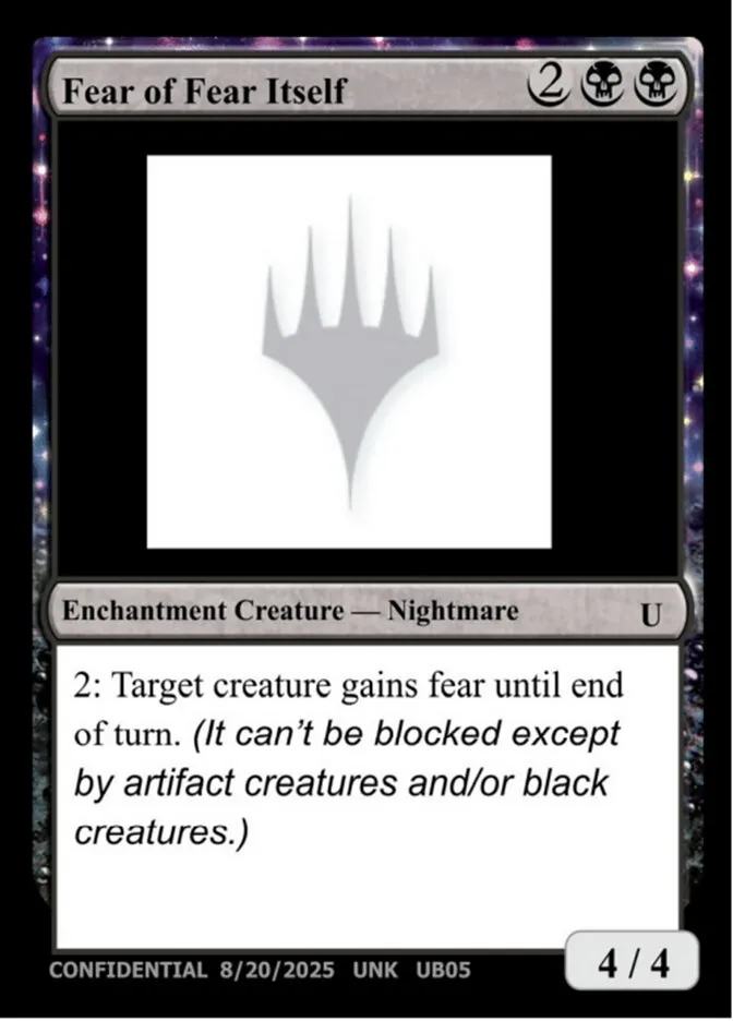 2023 Unknown Event Fear of Fear Itself #UB05a uncommon card image
