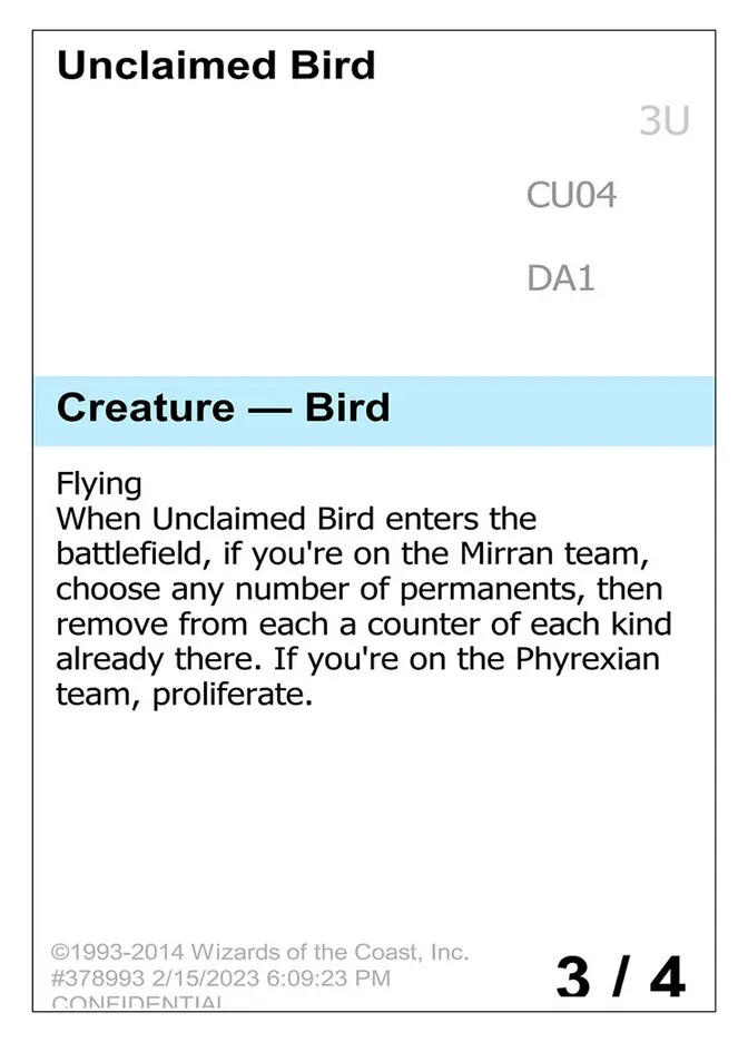 2023 Unknown Event Unclaimed Bird common #CU04 common card image
