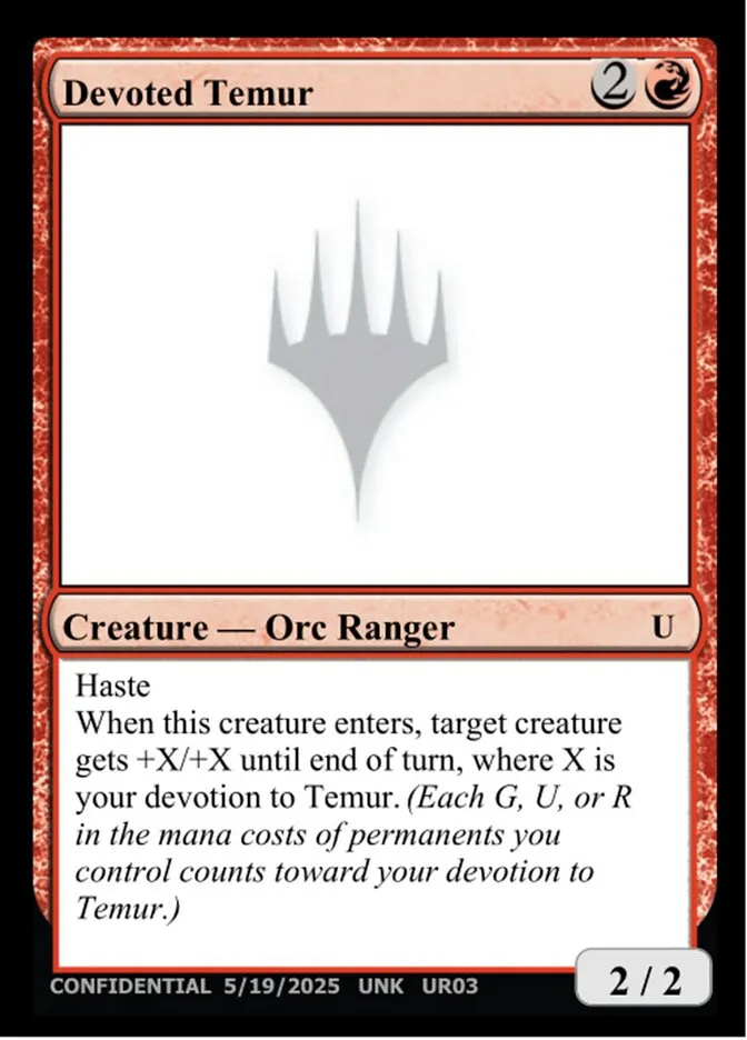 2023 Unknown Event Devoted Temur uncommon #UR03 uncommon card image