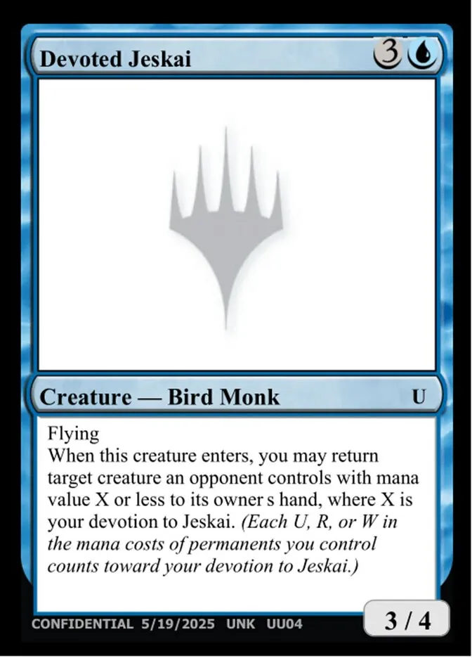 2023 Unknown Event Devoted Jeskai uncommon #UU04b uncommon card image