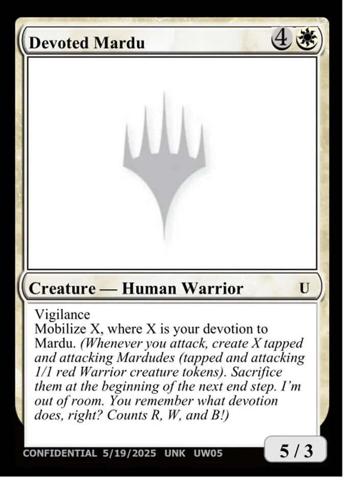 2023 Unknown Event Devoted Mardu uncommon #UW05a uncommon card image