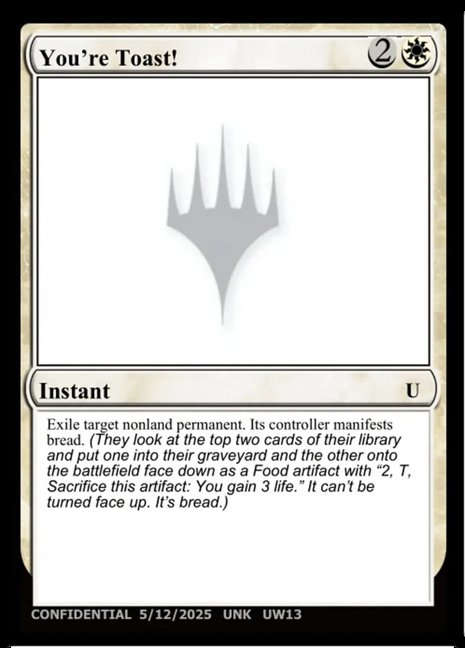 2023 Unknown Event You're Toast! #UW13 uncommon card image