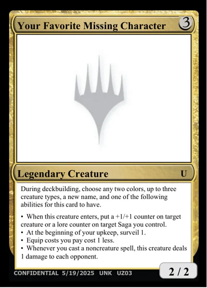 2023 Unknown Event Your Favorite Missing Character uncommon #UZ03 uncommon card image