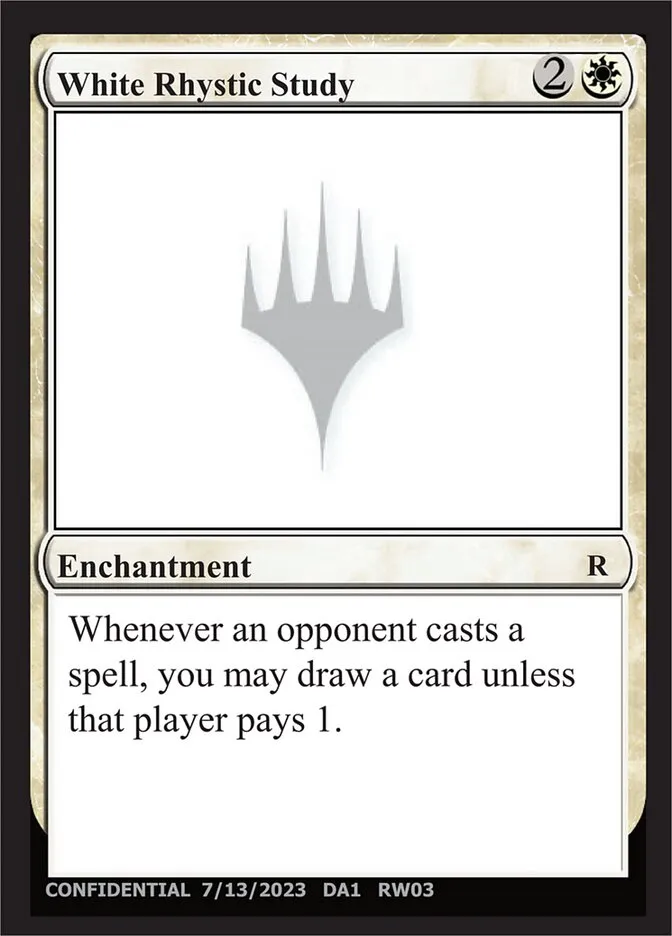 2023 Unknown Event White Rhystic Study #RW03f rare card image