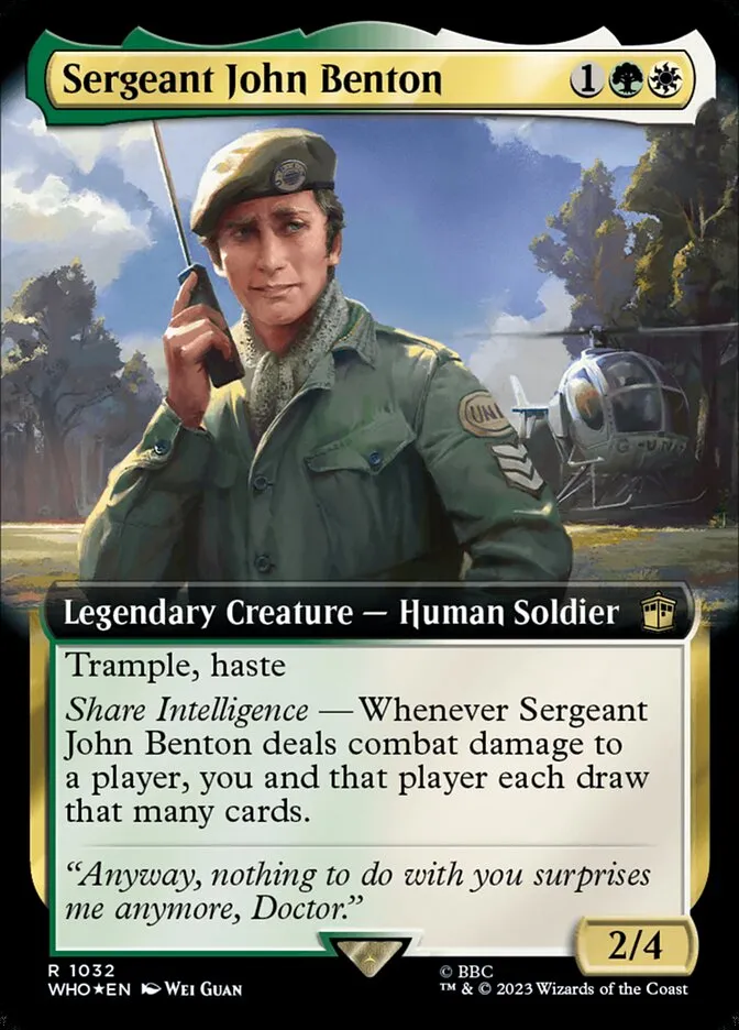 2023 Doctor Who Sergeant John Benton #1032 rare card image