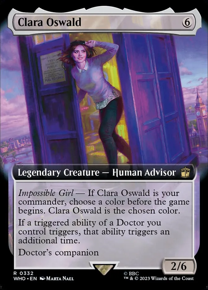 2023 Doctor Who Clara Oswald [Extended Art] rare #332 rare card image