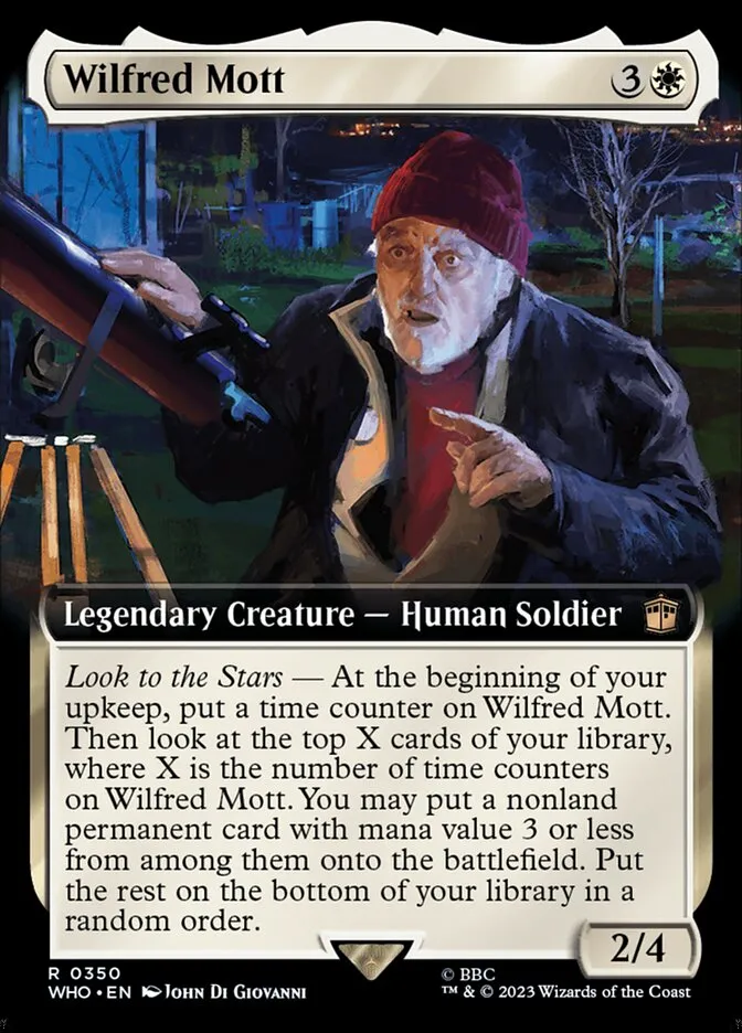 2023 Doctor Who Wilfred Mott [Extended Art] rare #350 rare card image