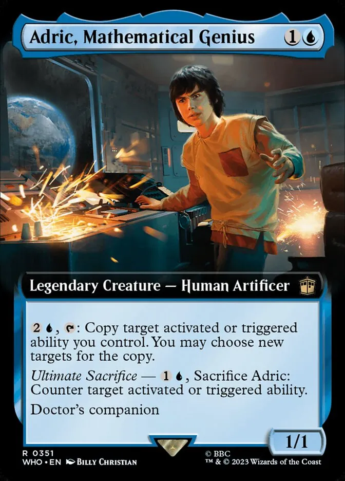 2023 Doctor Who Adric, Mathematical Genius [Extended Art] rare #351 rare card image