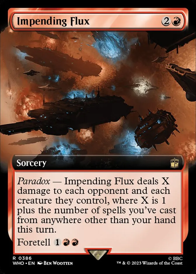 2023 Doctor Who Impending Flux [Extended Art] rare #386 rare card image