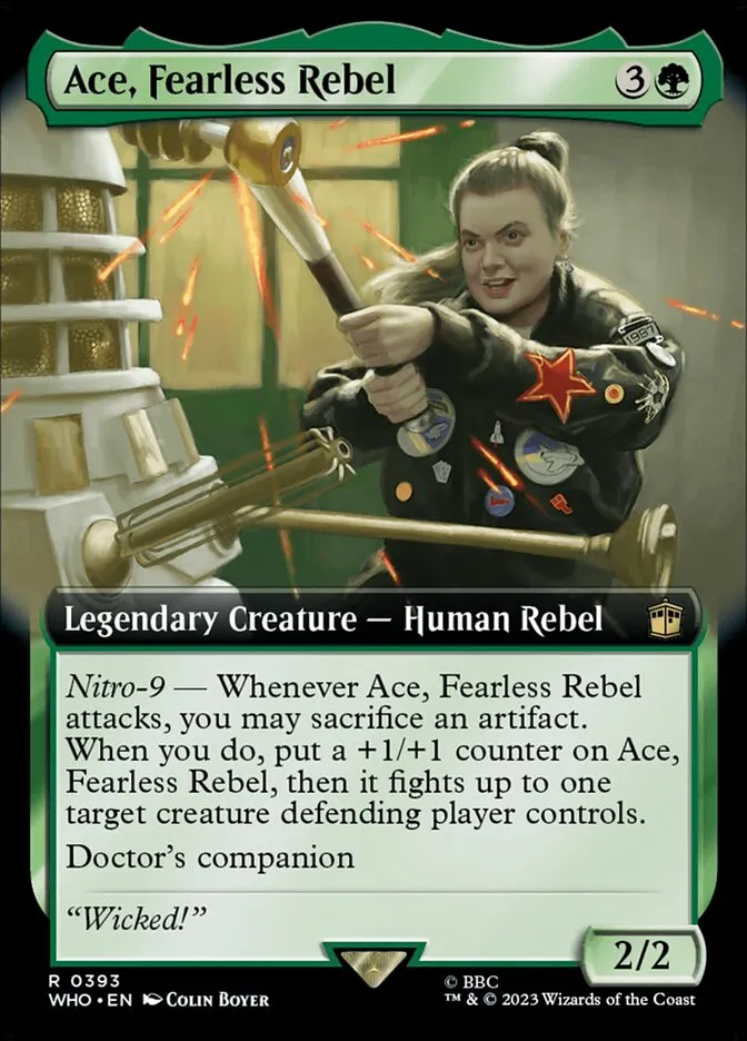 2023 Doctor Who Ace, Fearless Rebel [Extended Art] rare #393 rare card image
