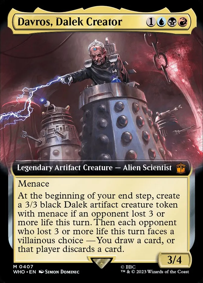 2023 Doctor Who Davros, Dalek Creator [Extended Art] mythic #407 mythic card image