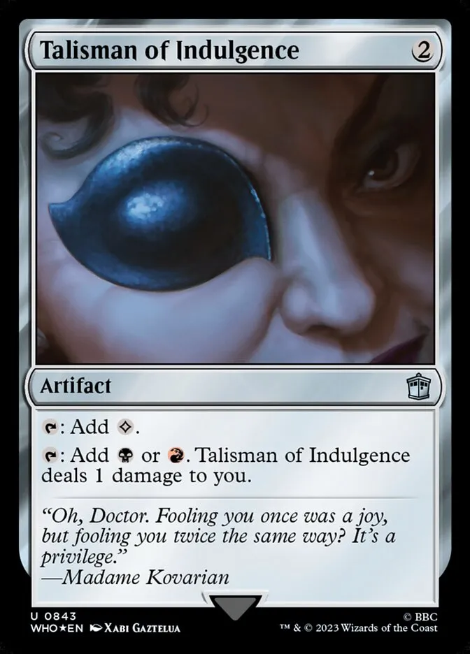 2023 Doctor Who Talisman of Indulgence #843 uncommon card image