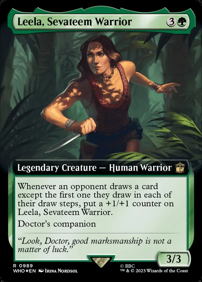 2023 Doctor Who Leela, Sevateem Warrior #989 rare card image