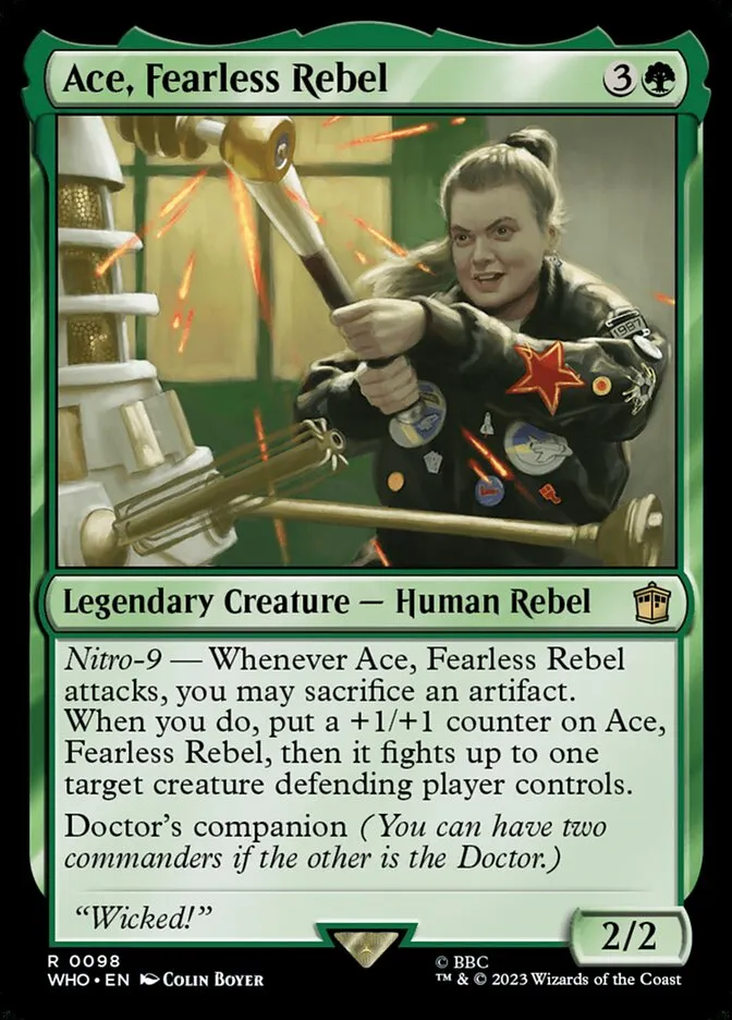 2023 Doctor Who Ace, Fearless Rebel #98 rare card image
