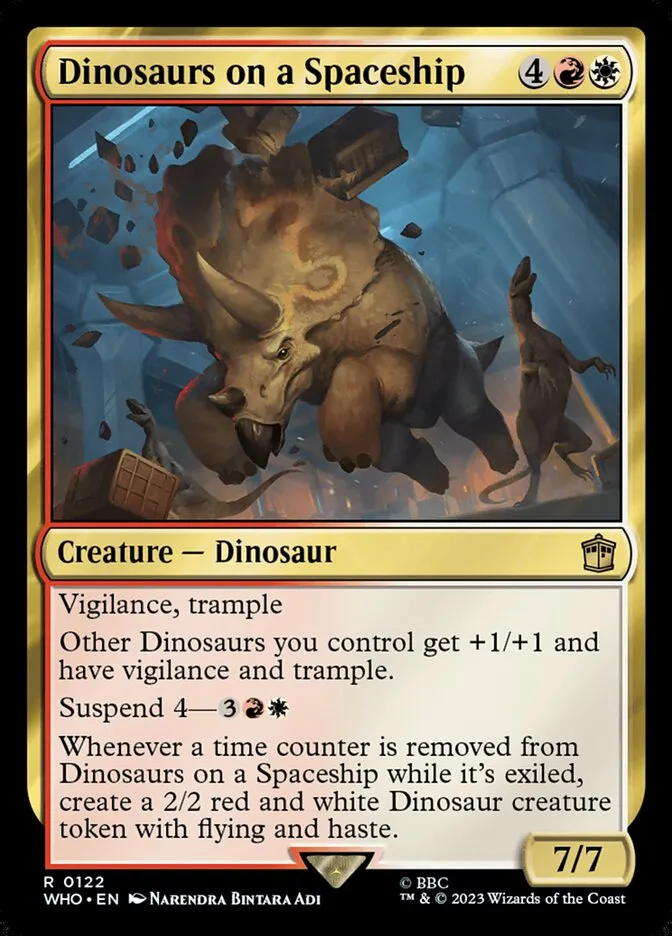 2023 Doctor Who Dinosaurs on a Spaceship #122 rare card image