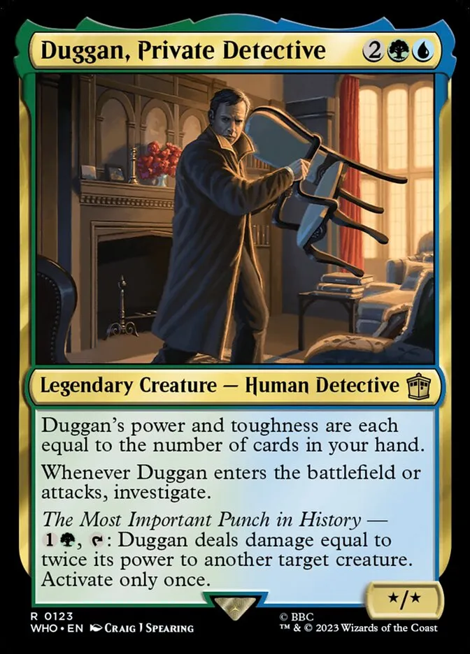 2023 Doctor Who Duggan, Private Detective #123 rare card image
