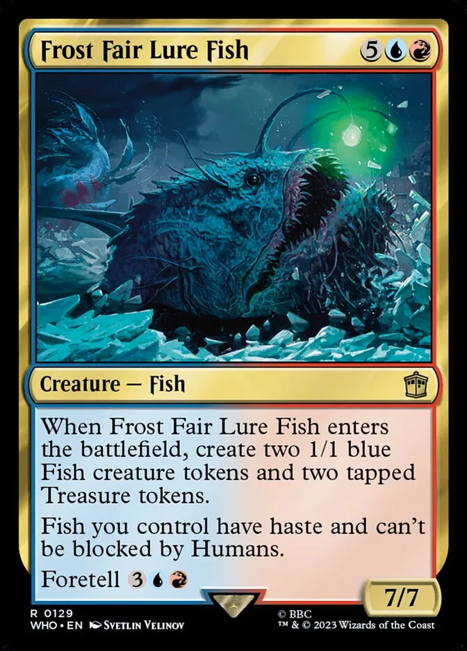 2023 Doctor Who Frost Fair Lure Fish #129 rare card image