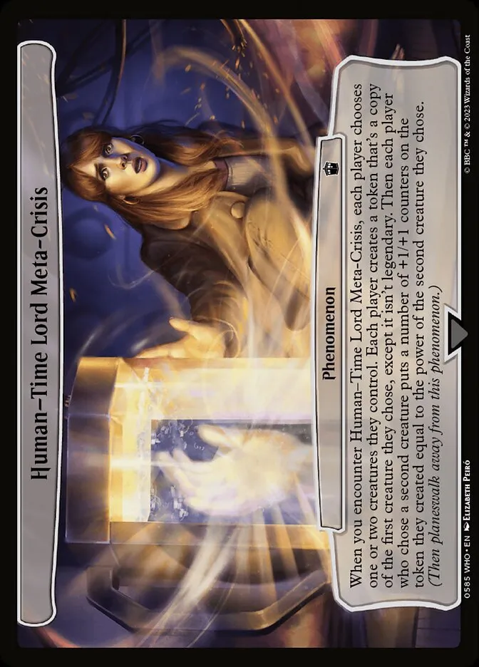 2023 Doctor Who Human—Time Lord Meta-Crisis common #585 common card image