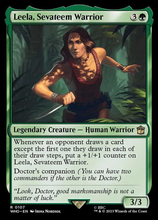 2023 Doctor Who Leela, Sevateem Warrior #107 rare card image