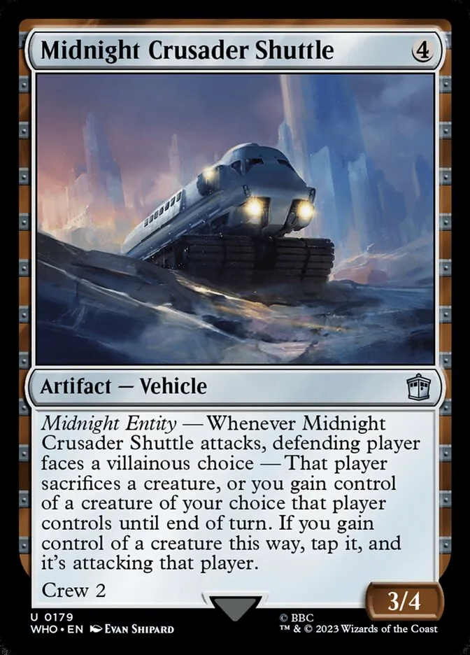 2023 Doctor Who Midnight Crusader Shuttle #179 uncommon card image