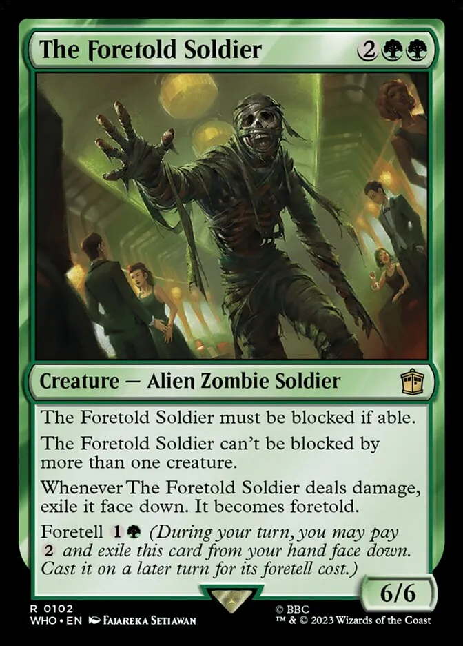 2023 Doctor Who The Foretold Soldier #102 rare card image