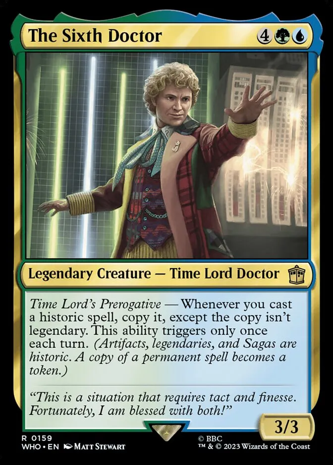 2023 Doctor Who The Sixth Doctor #159 rare card image