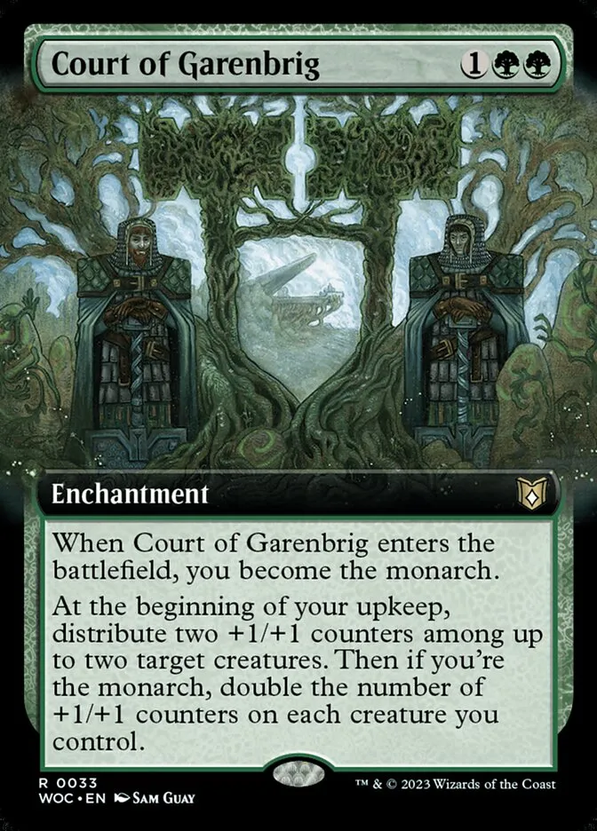 2023 Wilds of Eldraine Commander Court of Garenbrig rare #33 rare card image