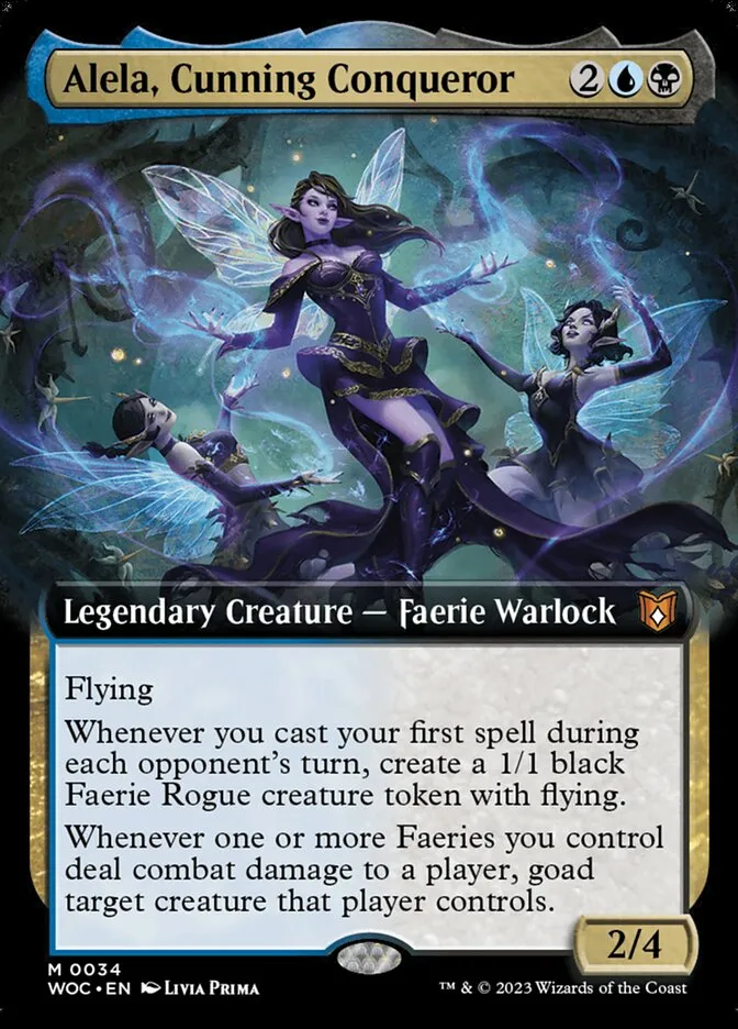 2023 Wilds of Eldraine Commander Alela, Cunning Conqueror mythic #34 mythic card image