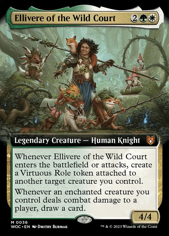 2023 Wilds of Eldraine Commander Ellivere of the Wild Court mythic #36 mythic card image