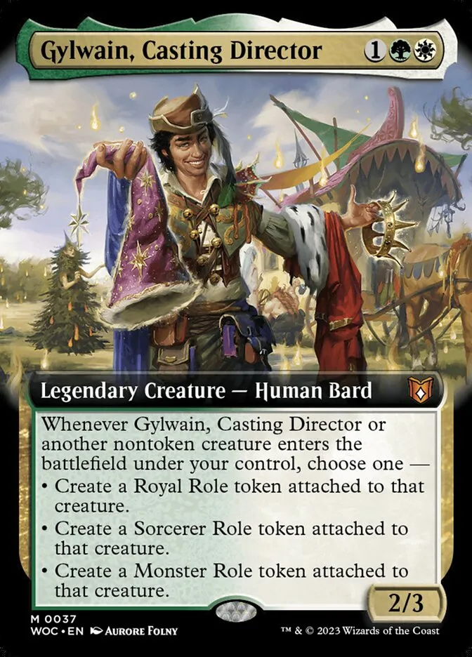 2023 Wilds of Eldraine Commander Gylwain, Casting Director mythic #37 mythic card image