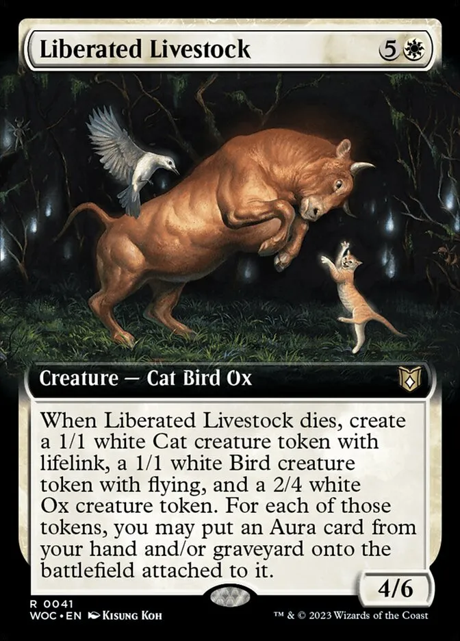2023 Wilds of Eldraine Commander Liberated Livestock rare #41 rare card image