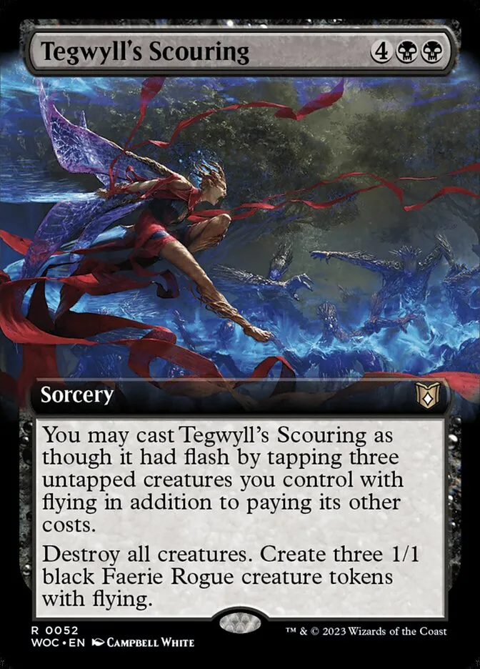 2023 Wilds of Eldraine Commander Tegwyll's Scouring rare #52 rare card image