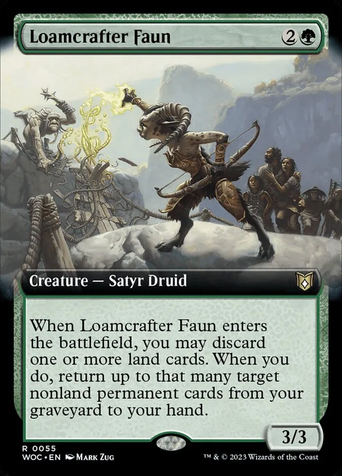 2023 Wilds of Eldraine Commander Loamcrafter Faun rare #55 rare card image