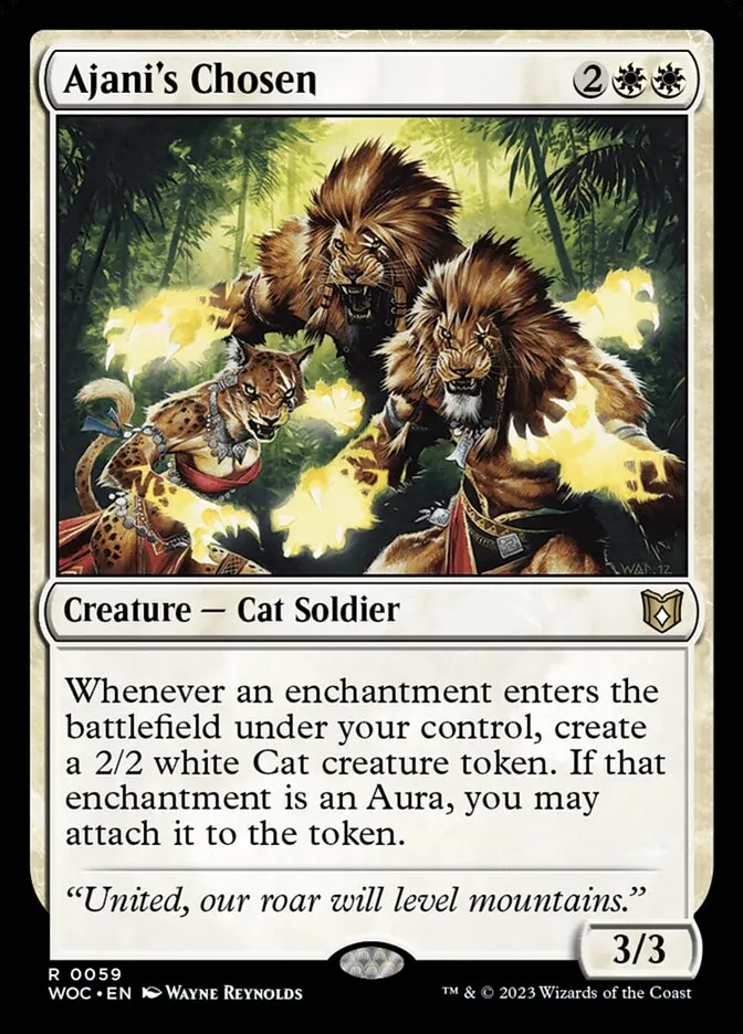 2023 Wilds of Eldraine Commander Ajani's Chosen rare #59 rare card image