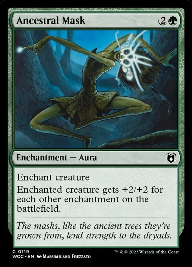 2023 Wilds of Eldraine Commander Ancestral Mask #119 common card image