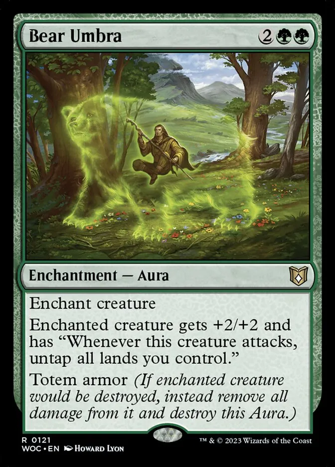 2023 Wilds of Eldraine Commander Bear Umbra #121 rare card image
