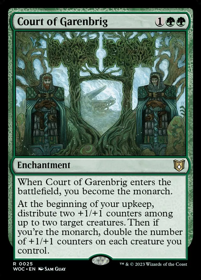 2023 Wilds of Eldraine Commander Court of Garenbrig rare #25 rare card image