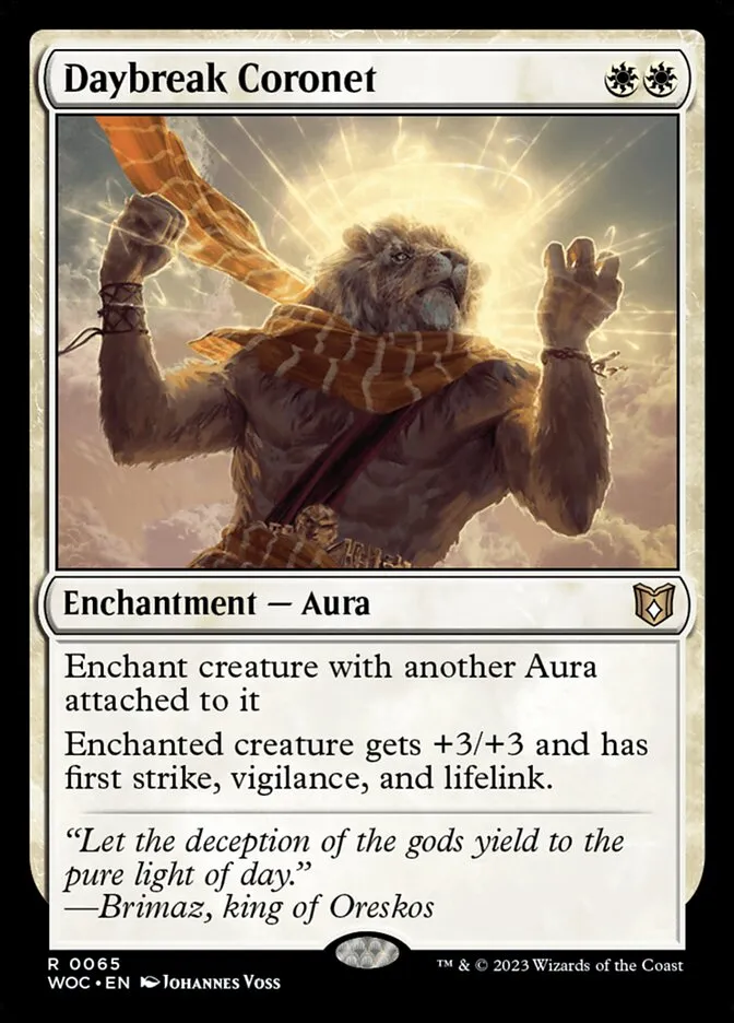 2023 Wilds of Eldraine Commander Daybreak Coronet rare #65 rare card image
