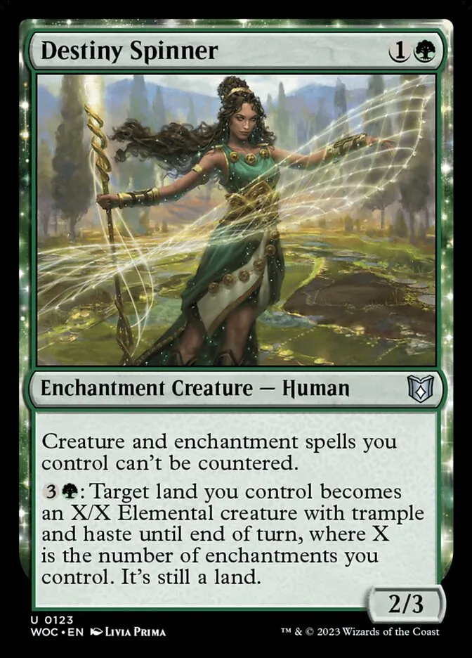 2023 Wilds of Eldraine Commander Destiny Spinner #123 uncommon card image
