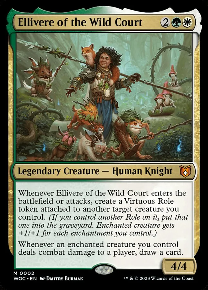 2023 Wilds of Eldraine Commander Ellivere of the Wild Court mythic #2 mythic card image