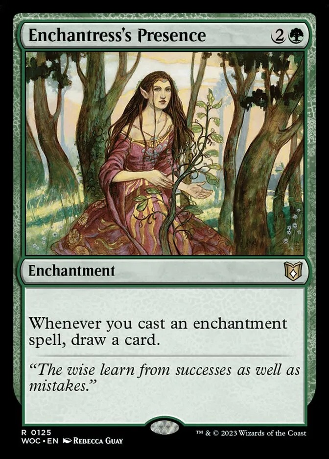 2023 Wilds of Eldraine Commander Enchantress's Presence #125 rare card image