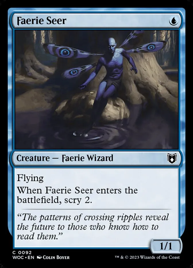 2023 Wilds of Eldraine Commander Faerie Seer #92 common card image