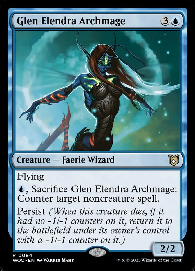 2023 Wilds of Eldraine Commander Glen Elendra Archmage #94 rare card image