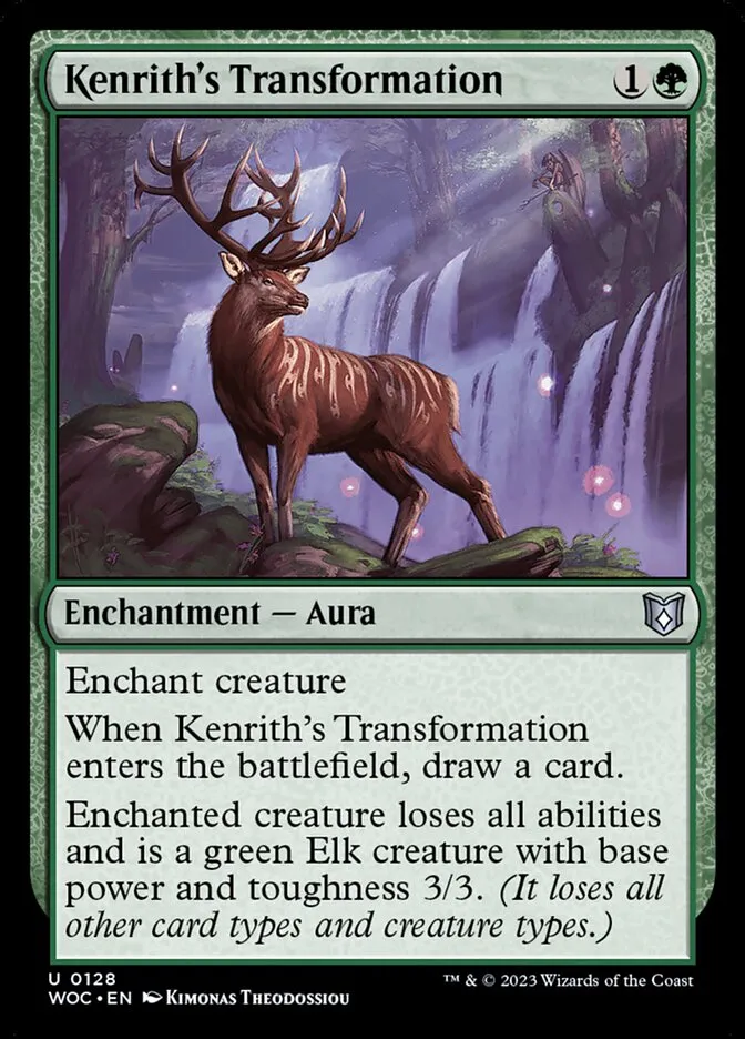 2023 Wilds of Eldraine Commander Kenrith's Transformation #128 uncommon card image