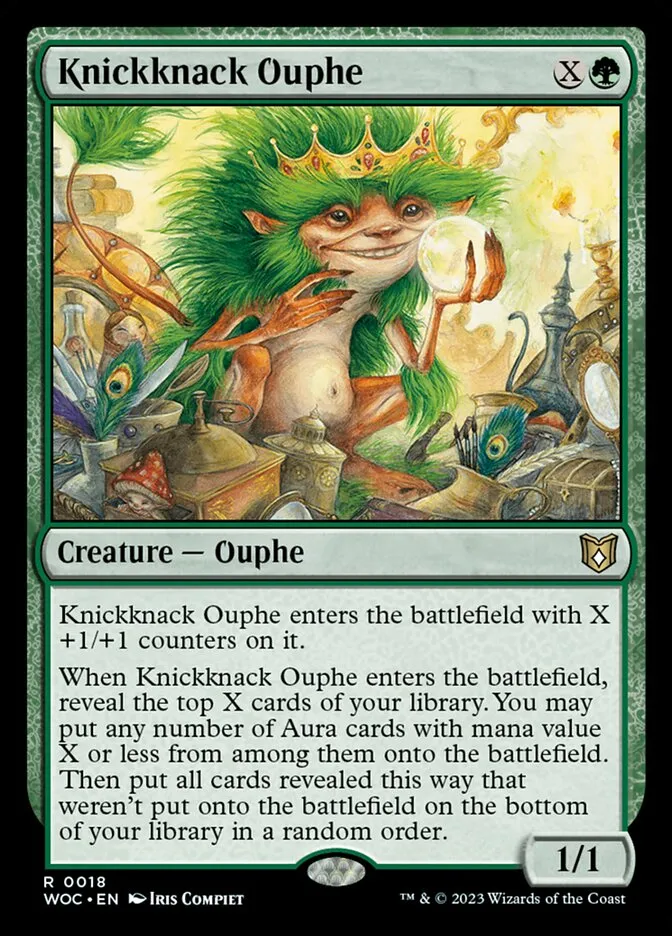 2023 Wilds of Eldraine Commander Knickknack Ouphe rare #18 rare card image