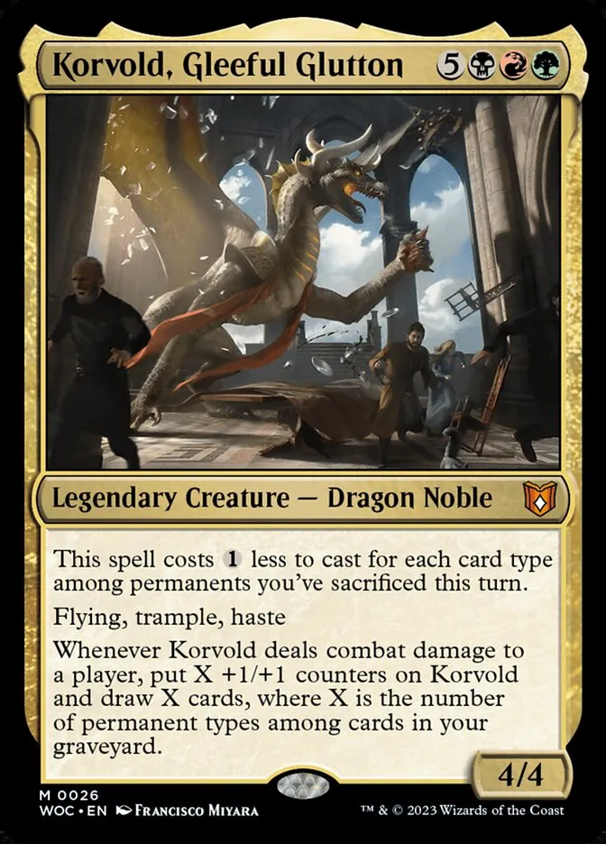 2023 Wilds of Eldraine Commander Korvold, Gleeful Glutton mythic #26 mythic card image