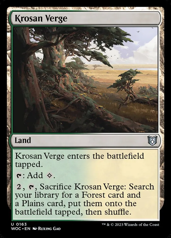2023 Wilds of Eldraine Commander Krosan Verge #163 uncommon card image
